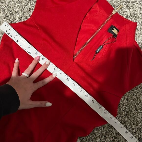 Alexia Admor NWT Katrina Splitneck Midi Sheath Dress Red Size S $245 - Picture 6 of 6